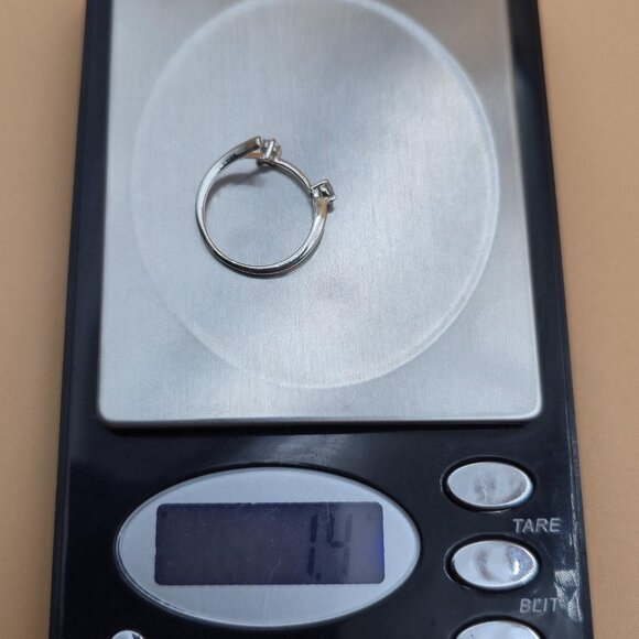 Size 6.75 Sterling Silver Abstract Cubic Zirconia Gems Ring A5020 - Picture 9 of 9